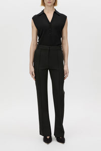 Mackinley Slim Leg Pant - CAMILLA AND MARC Mackinley high-wasited slim leg pant in black with pintuck details