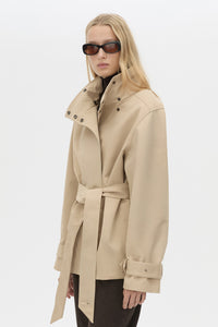 Mahdavi Puffer Jacket - CAMILLA AND MARC Mahdavi boxy double-breasted puffer jacket in tan