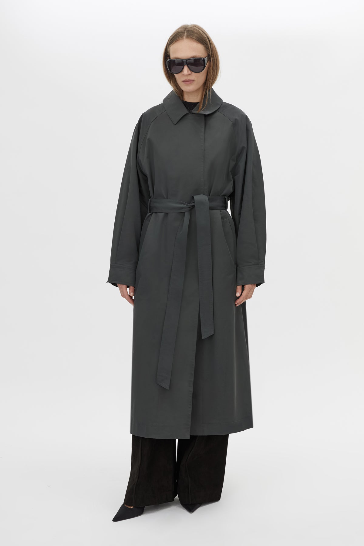 Mahdavi Trench Coat in Charcoal Grey - CAMILLA AND MARC® C&M
