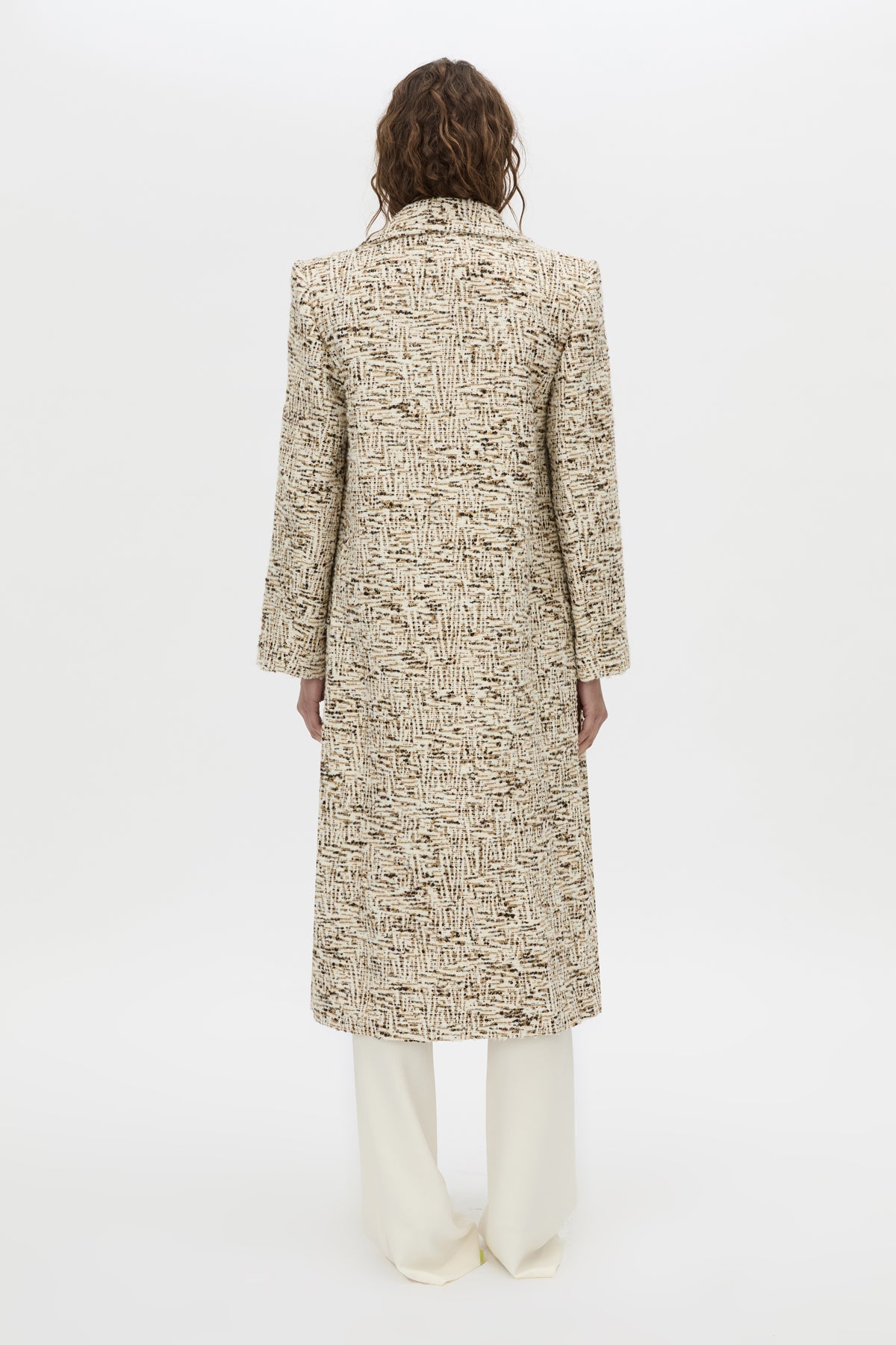 Back view CAMILLA AND MARC Manara relaxed coat in tan.