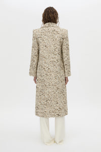 Back view CAMILLA AND MARC Manara relaxed coat in tan.