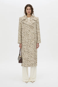 Styled view CAMILLA AND MARC Manara relaxed coat in tan.
