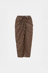 Ghost view CAMILLA AND MARC Mannix midi skirt in chocolate check.