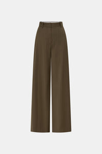 Ghost view CAMILLA AND MARC Maxim Manstyle Pant in Cinnamon Brown Pinstripe, featuring a tailored silhouette.