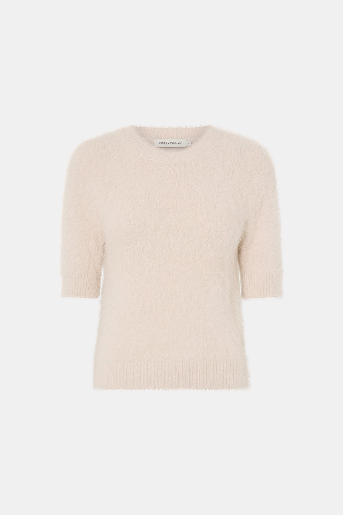 Ghost View CAMILLA AND MARC Maxime Knit Top in powder pink with a slim fit and knit fabric.