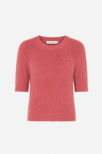 Ghost view CAMILLA AND MARC Maxime slim fit knit t-shirt in blush pink.
