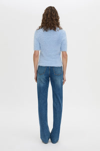 Back view CAMILLA AND MARC Maxime slim fit knit t-shirt.