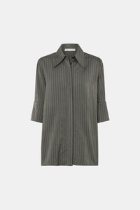 Ghost view CAMILLA AND MARC Mina Short Sleeve Shirt in Stripe with boxy short‑sleeve cut.