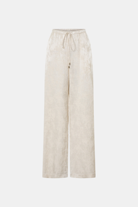 Ghost view CAMILLA AND MARC mid-rise Naidee Satin Relaxed Pant in ivory white with an elasticated gathered waistband.