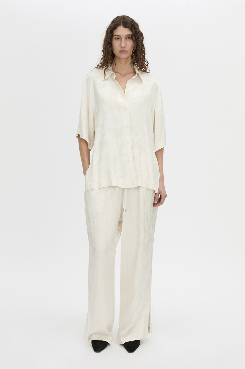 Naidee Satin Short Slv Shirt