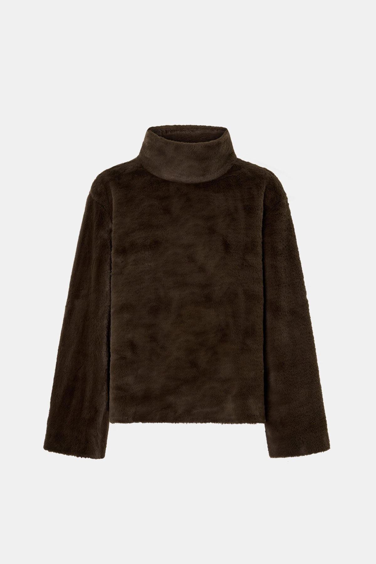 Ghost view CAMILLA AND MARC high-neck Nala Furry Pullover Top in truffle with double-faced faux‑fur