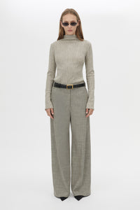 Front styled view CAMILLA AND MARC Nestor Pant in Chocolate Marle with a wide‑leg silhouette.