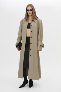 Front view CAMILLA AND MARC Noe Bandeau Top in Black styled with Seri Coat.