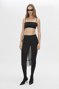 Front view CAMILLA AND MARC Noe Skirt in Black styled with the Noe Bandeau Top.