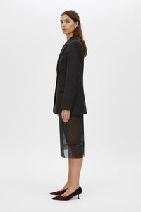 Noe Skirt - CAMILLA AND MARC Noe sheer high-waisted pencil midi skirt in black