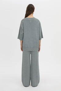 Back view CAMILLA AND MARC Onyi Marle Knit Lounge Pant in grey marle.