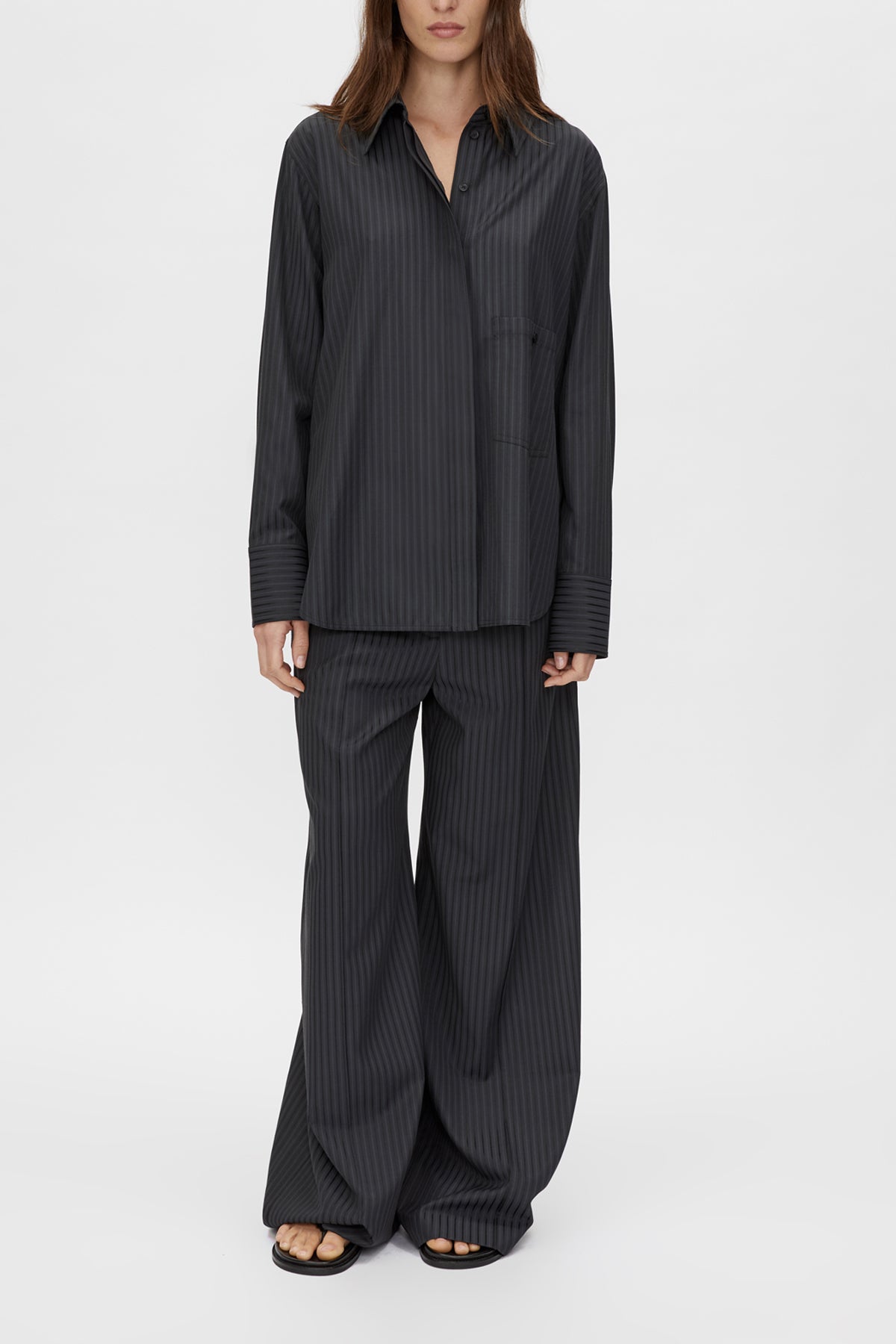 Ophyria Shirt - CAMILLA AND MARC Ophyria stripe long sleeve shirt with dropped shoulders