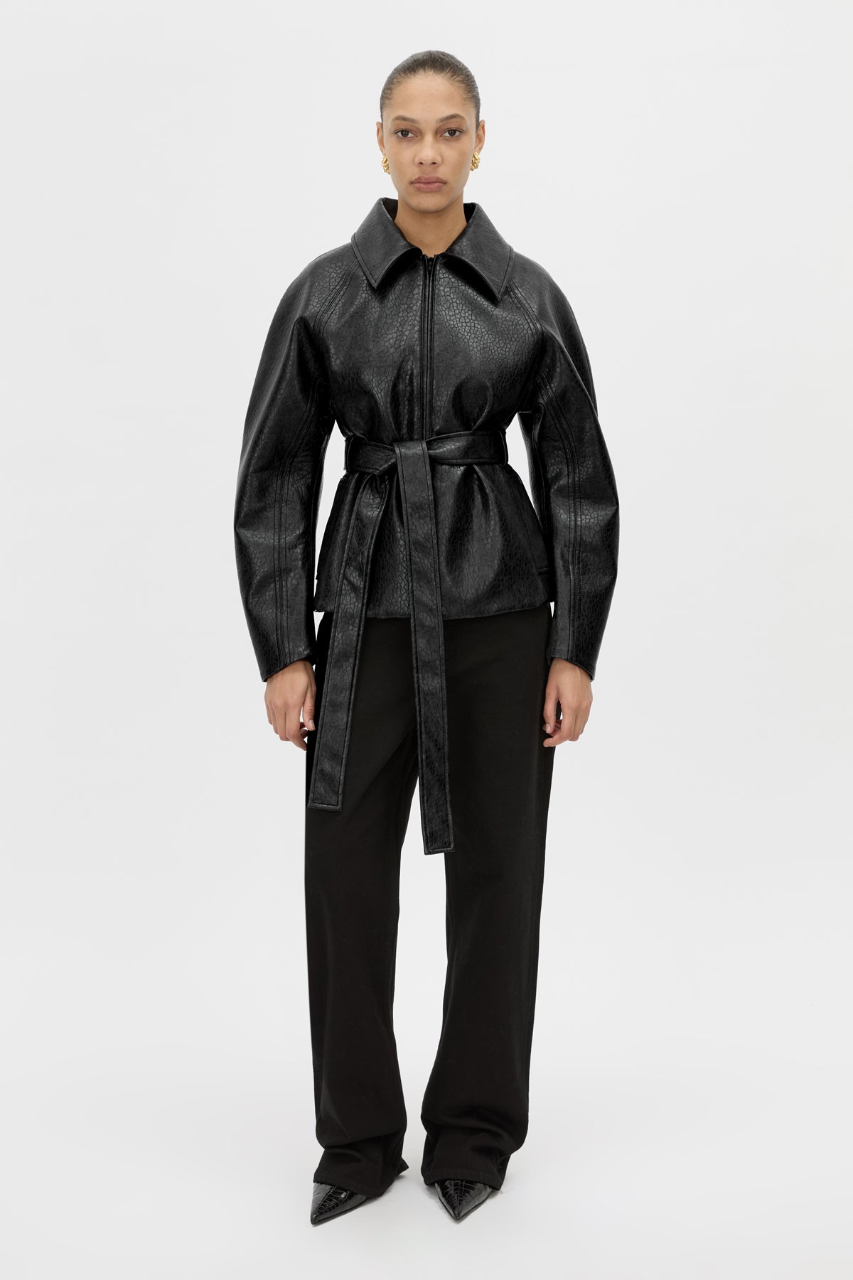 Oreno Croc Belted Jacket