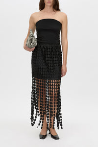 Orlo Skirt - CAMILLA AND MARC Orlo circular lace stripe midi skirt with lining