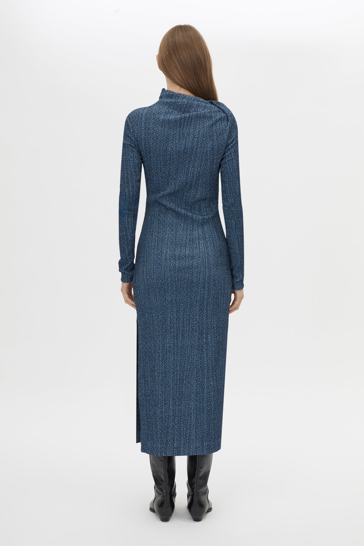 Orsa Jersey Midi Dress in Navy Blue - CAMILLA AND MARC C&M Orsa Jersey Midi Dress in Navy Blue - CAMILLA AND MARC C&M