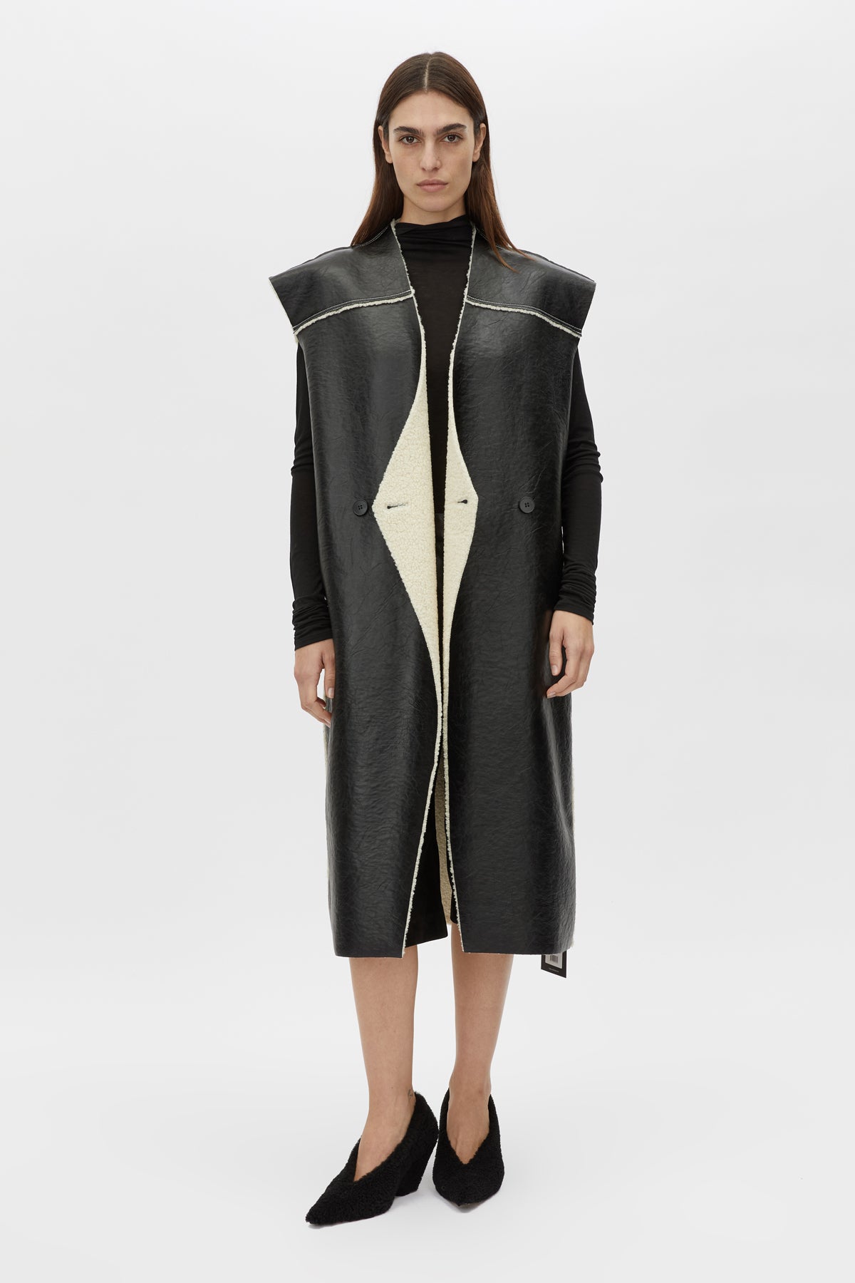 Oswald Reverse Shearling Long Vest