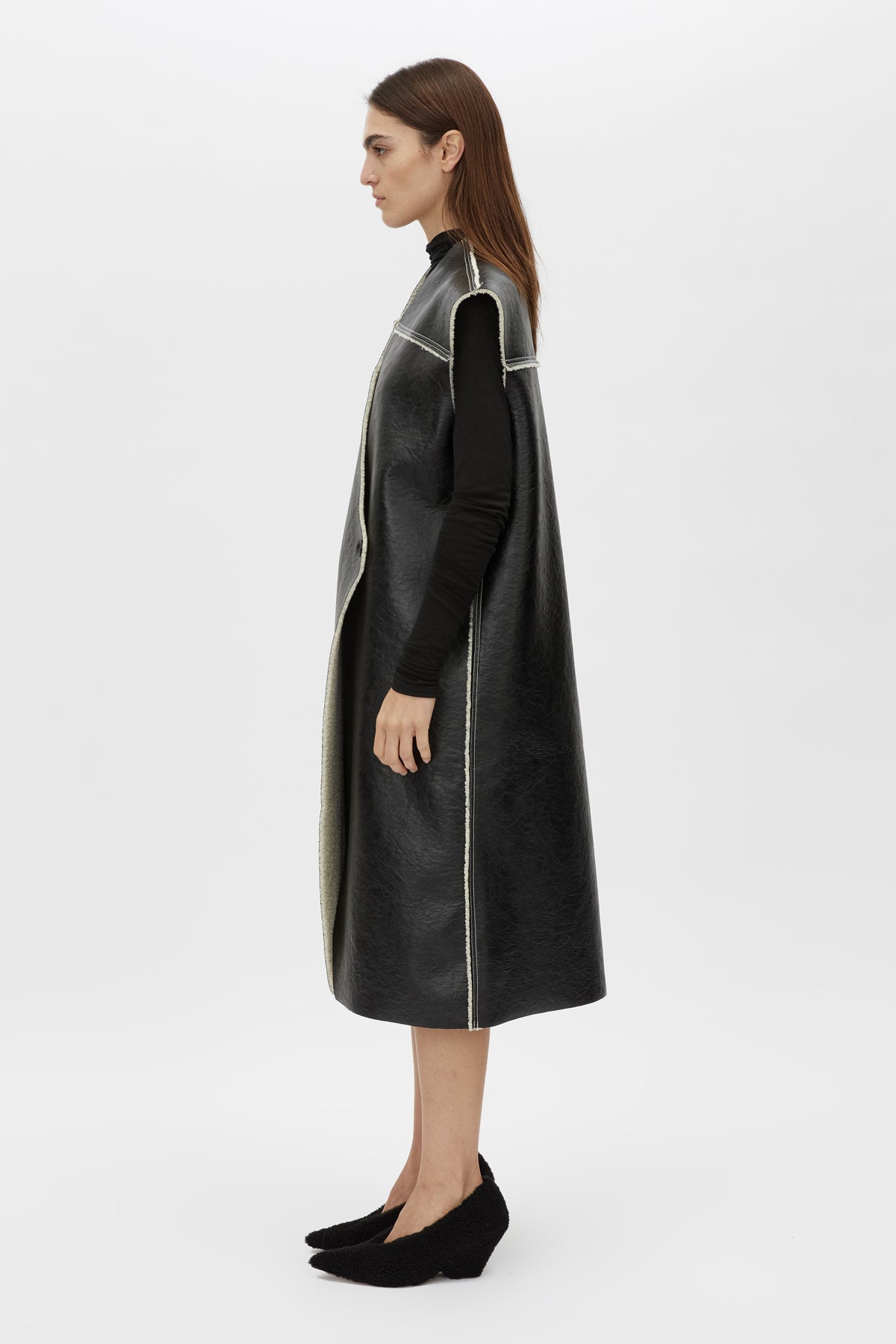 Oswald Reverse Shearling Long Vest