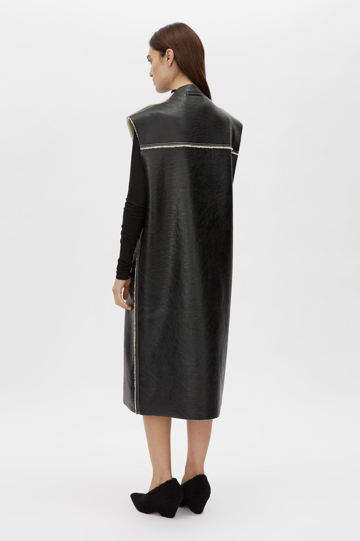 Oswald Reverse Shearling Long Vest