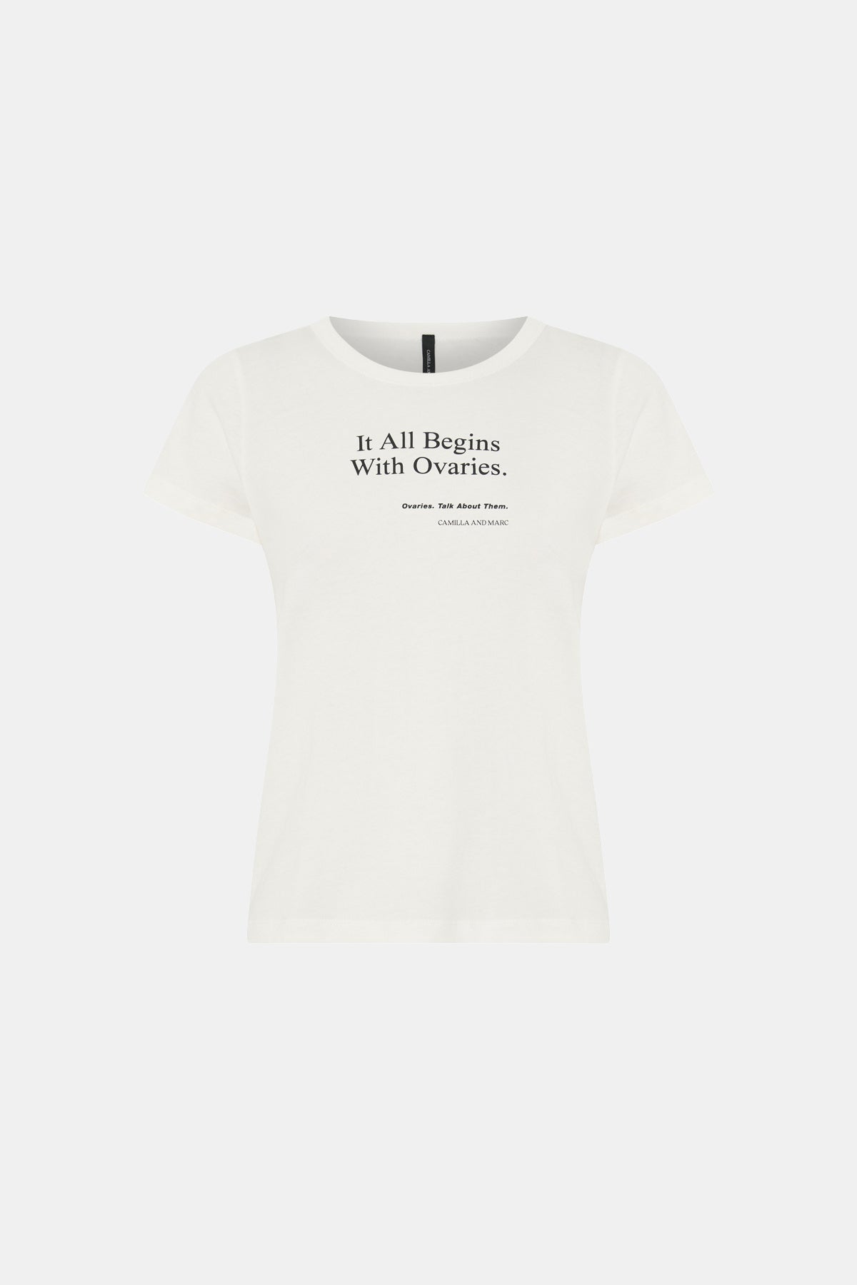 It All Begins With Ovaries Kids Tee - CAMILLA AND MARC Ghost Image