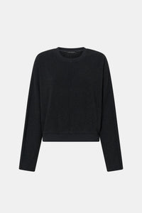 Ghost view CAMILLA AND MARC Pace Sweater in Charcoal Grey with crew neck and soft fleece finish.  