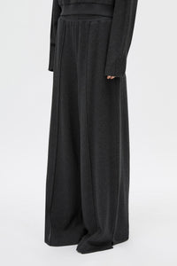 Cropped View CAMILLA AND MARC Pace Track Pant in charcoal grey with elasticated waist and wide-leg.