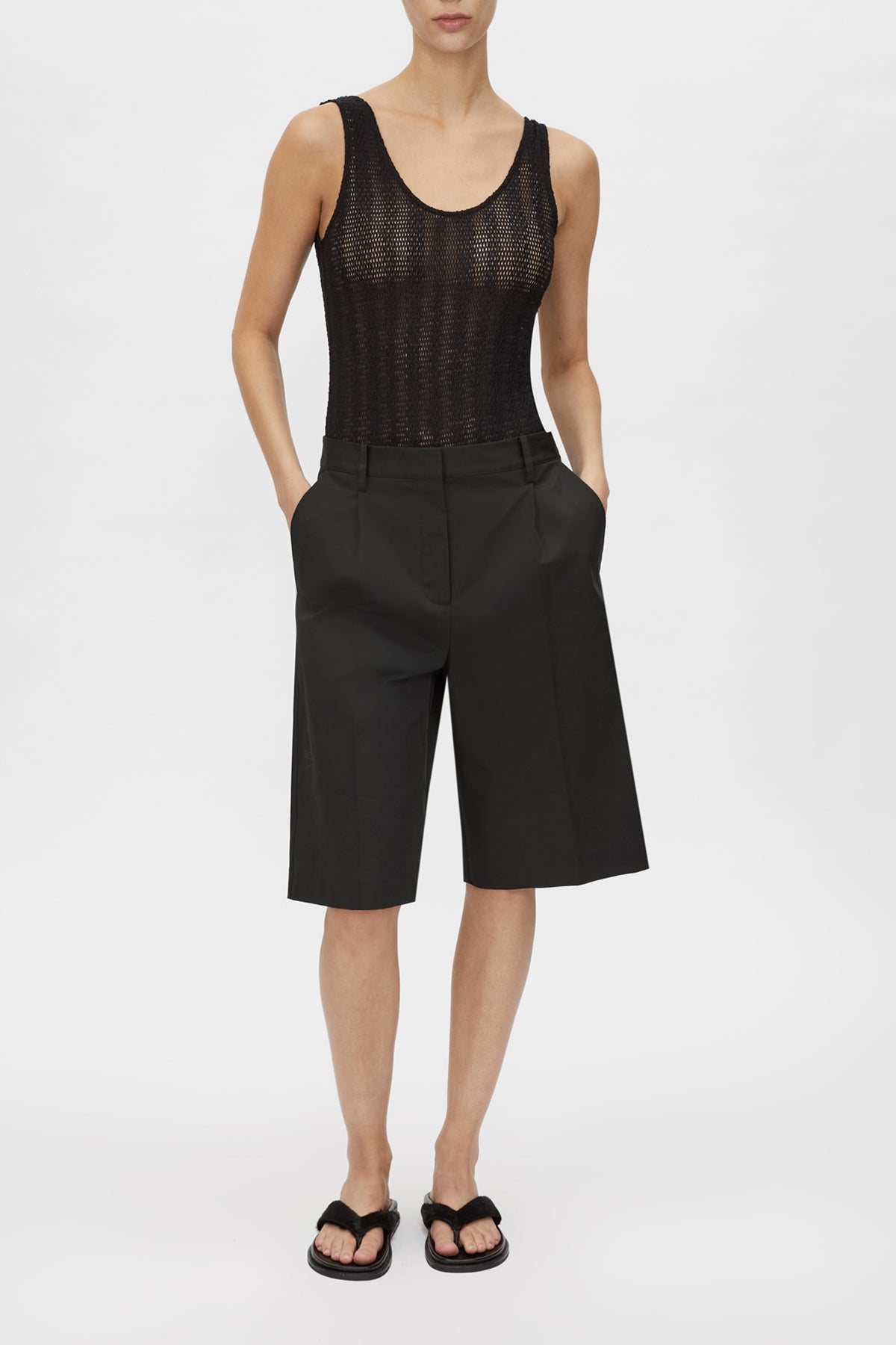 Pieta Bodysuit - CAMILLA AND MARC Pieta black scoop bodysuit in semi-sheer lace