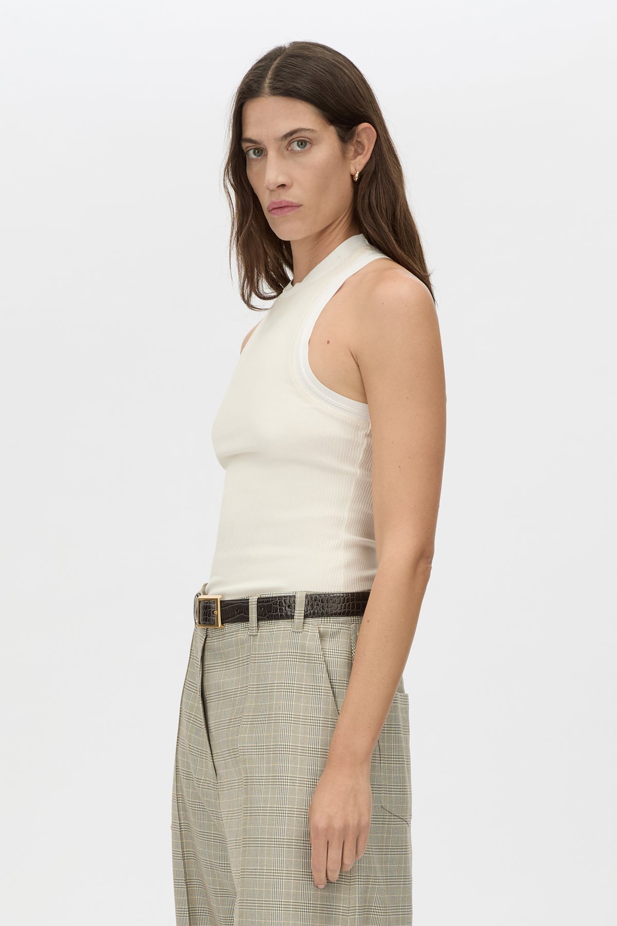 Raha Rib Tank in Soft White - CAMILLA AND MARC® C&M