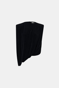 Ghost view CAMILLA AND MARC Ravine Draped Top in Black with asymmetric silhouette.