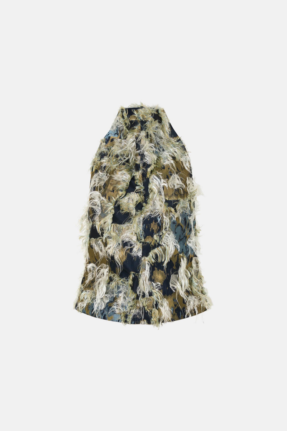 Ghost view CAMILLA AND MARC Reni Top in navy multicoloured jacquard fabrication.