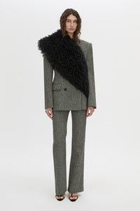 Styled view CAMILLA AND MARC Renley Stole in black faux‑fur.
