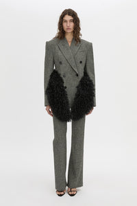 Styled view CAMILLA AND MARC Renley Stole in black faux‑fur.