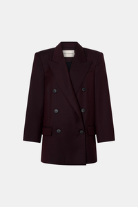 Ghost view CAMILLA AND MARC double-breasted Revera Oversized Blazer in chocolate burgundy.