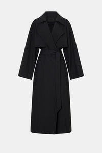 Ghost view CAMILLA AND MARC Rhia Sheer Full Length Trench in black with a relaxed fit.
