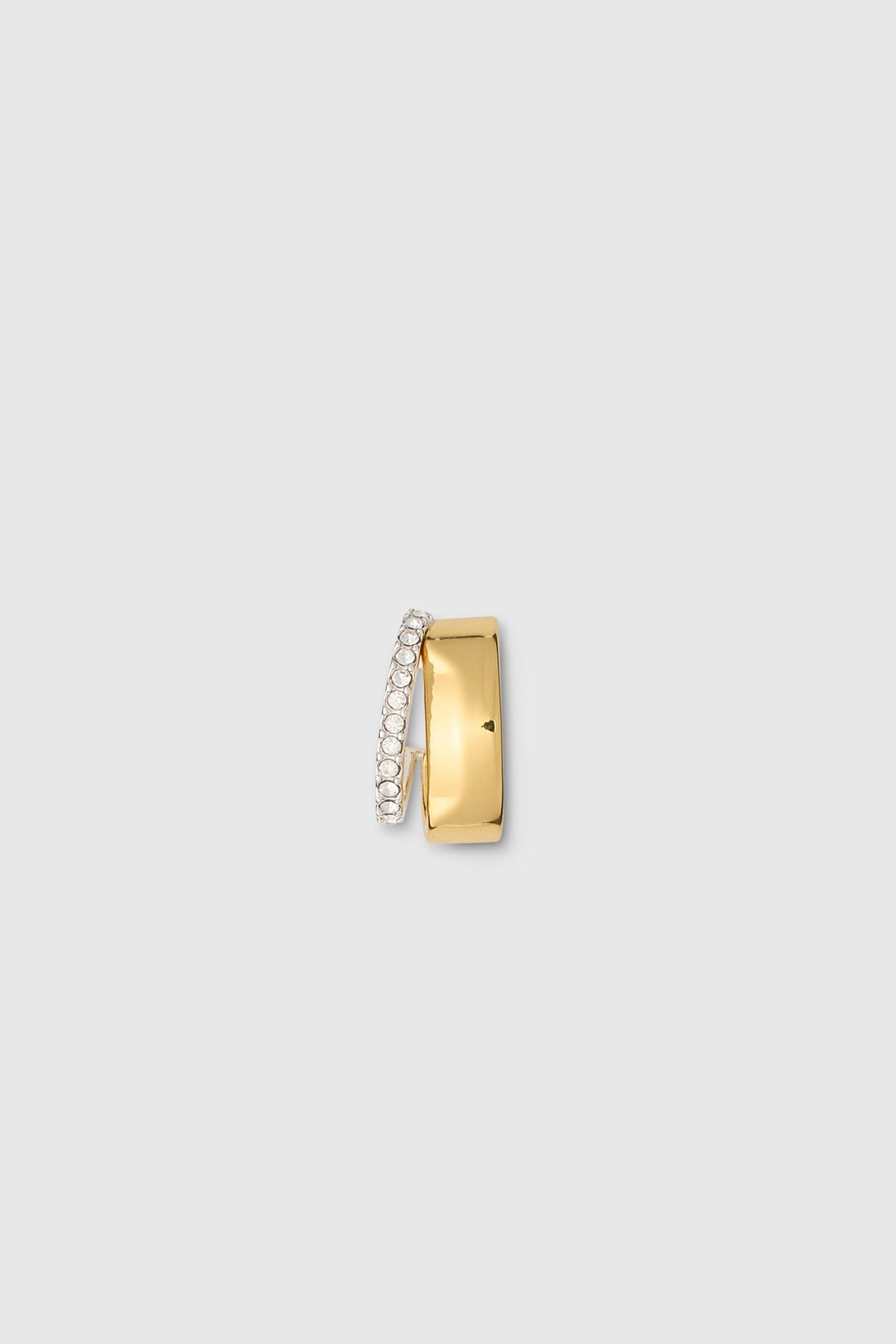 Front view CAMILLA AND MARC Ryker Ear Cuff in two‑tone 18k gold and rhodium plating.  
