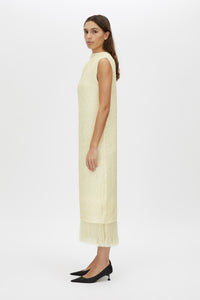 Sabel Maxi Dress - CAMILLA AND MARC Sabel sequin lemon yellow sleeveless maxi dress with fringing