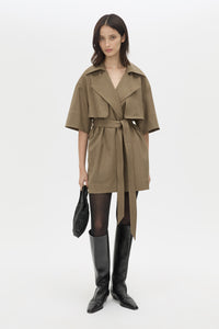 Sander Dress - CAMILLA AND MARC Sander mini short-sleeve trench dress in sable marle