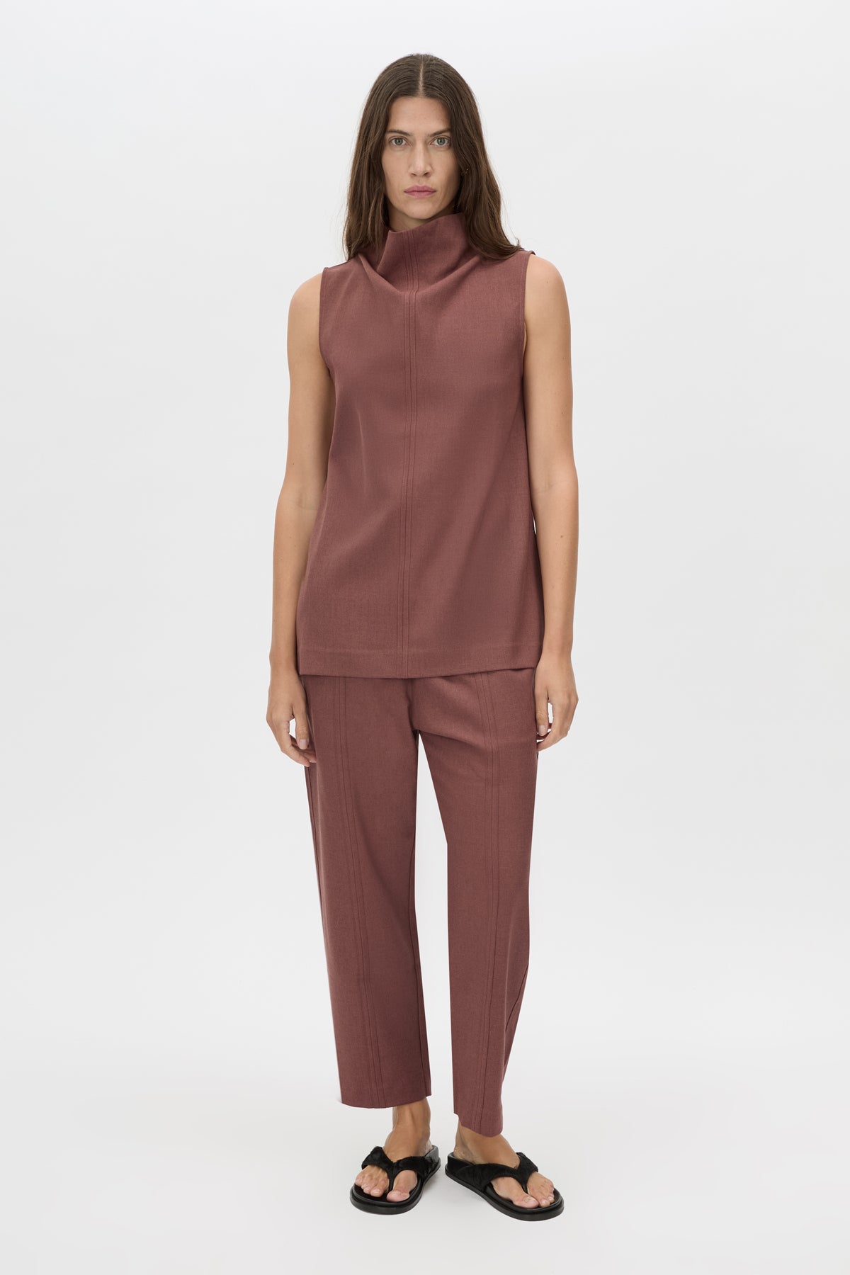 Sander Top - CAMILLA AND MARC Sander funnel neck sleeveless top in plum