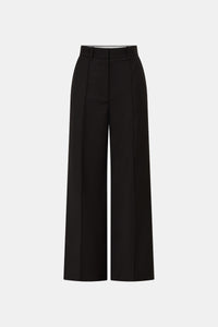 Ghost view CAMILLA AND MARC Saxony High Waisted Pintuck Pant in Espresso Pindot featuring a tailored silhouette.