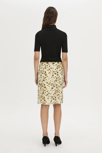 Back view CAMILLA AND MARC Sentra Midi Skirt in Sentra print with knee-length pencil‑skirt design.