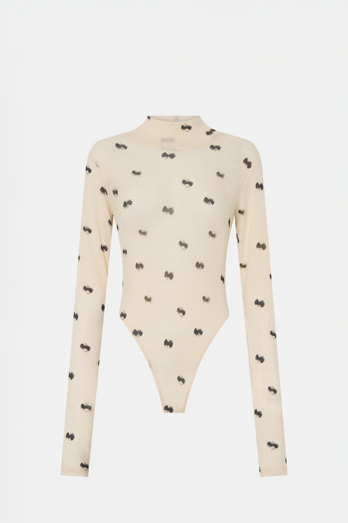 Ghost view CAMILLA AND MARC Siona Printed Long Sleeve Bodysuit with high‑neckline.