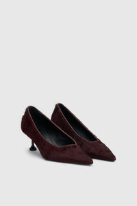 Siri Pony Pump - CAMILLA AND MARC Siri signature asymmetric low cut pointed pump in Italian cow leather