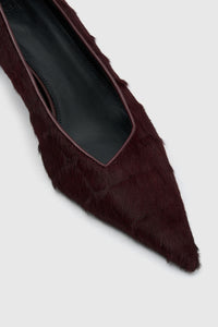 Siri Pony Pump - CAMILLA AND MARC Siri signature asymmetric low cut pointed pump in Italian cow leather