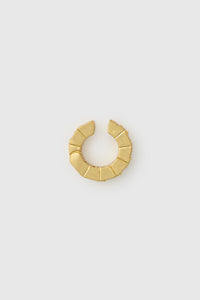 Side view CAMILLA AND MARC Sloane Ear Cuff in 18k gold plating.
