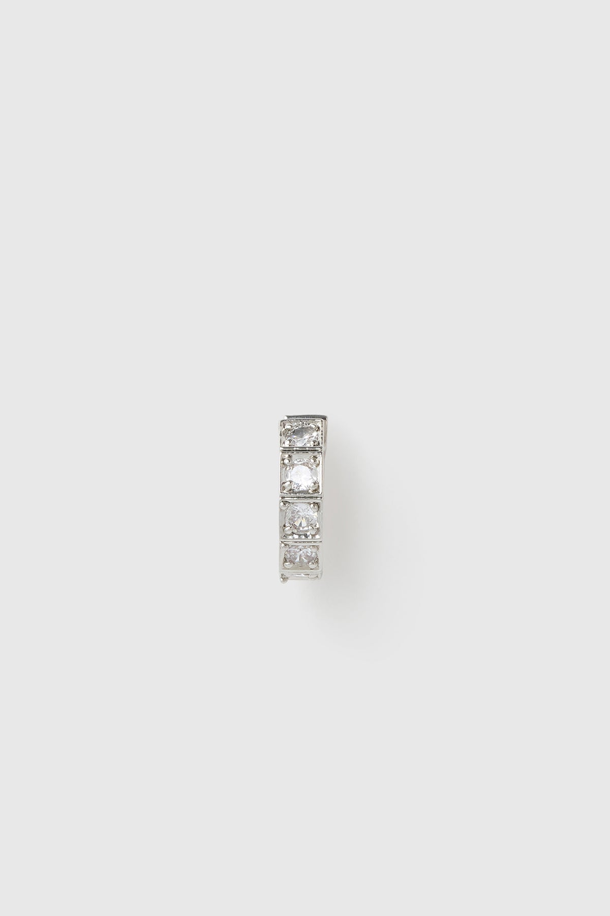 Front view CAMILLA AND MARC Sloane Ear Cuff in Silver rhodium plating.