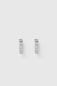 Front view CAMILLA AND MARC Sloane Huggies in Silver rhodium plating.